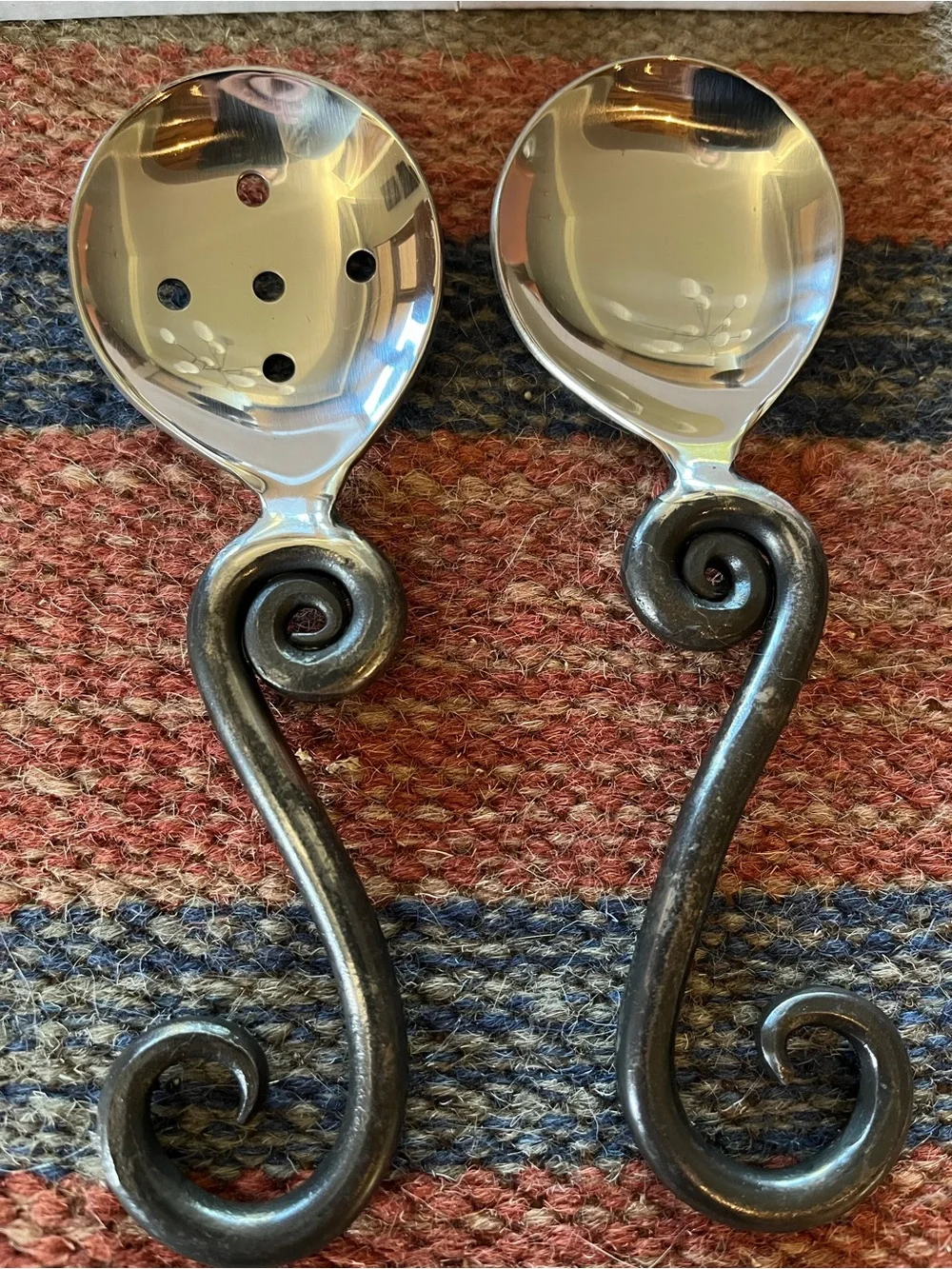 Old River Road Hand-Forged Salsa Serving Spoons (2) - Brand New in Box